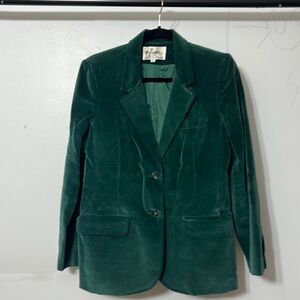 Vintage 1960s Merville Green Velvet Blazer Size 10